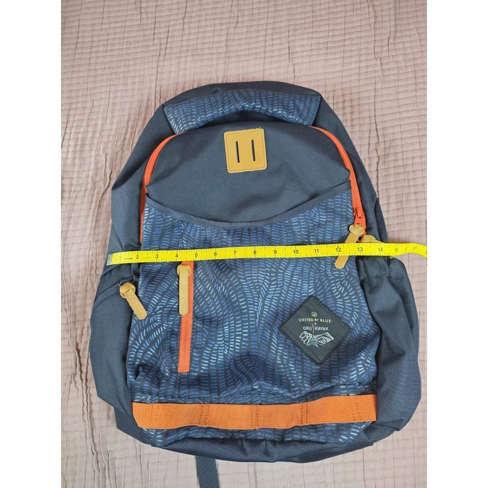 United By Blue X Oru Kayak 25L Rift Backpack Blue Orange Padded Laptop Sleeve